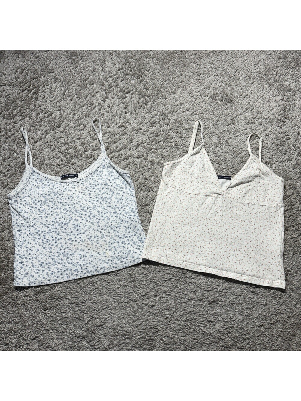 Brandy Melville Floral Tank Top Camisole Dainty Coquette Lot Of 2 Bundle